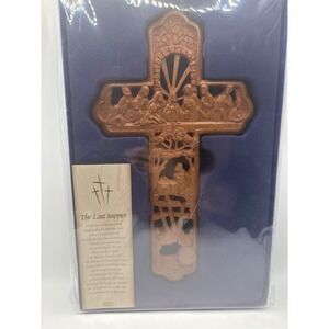 Dicksons Alda Maria The Last Supper Faux Wood Carved Wall Cross 10 Inch